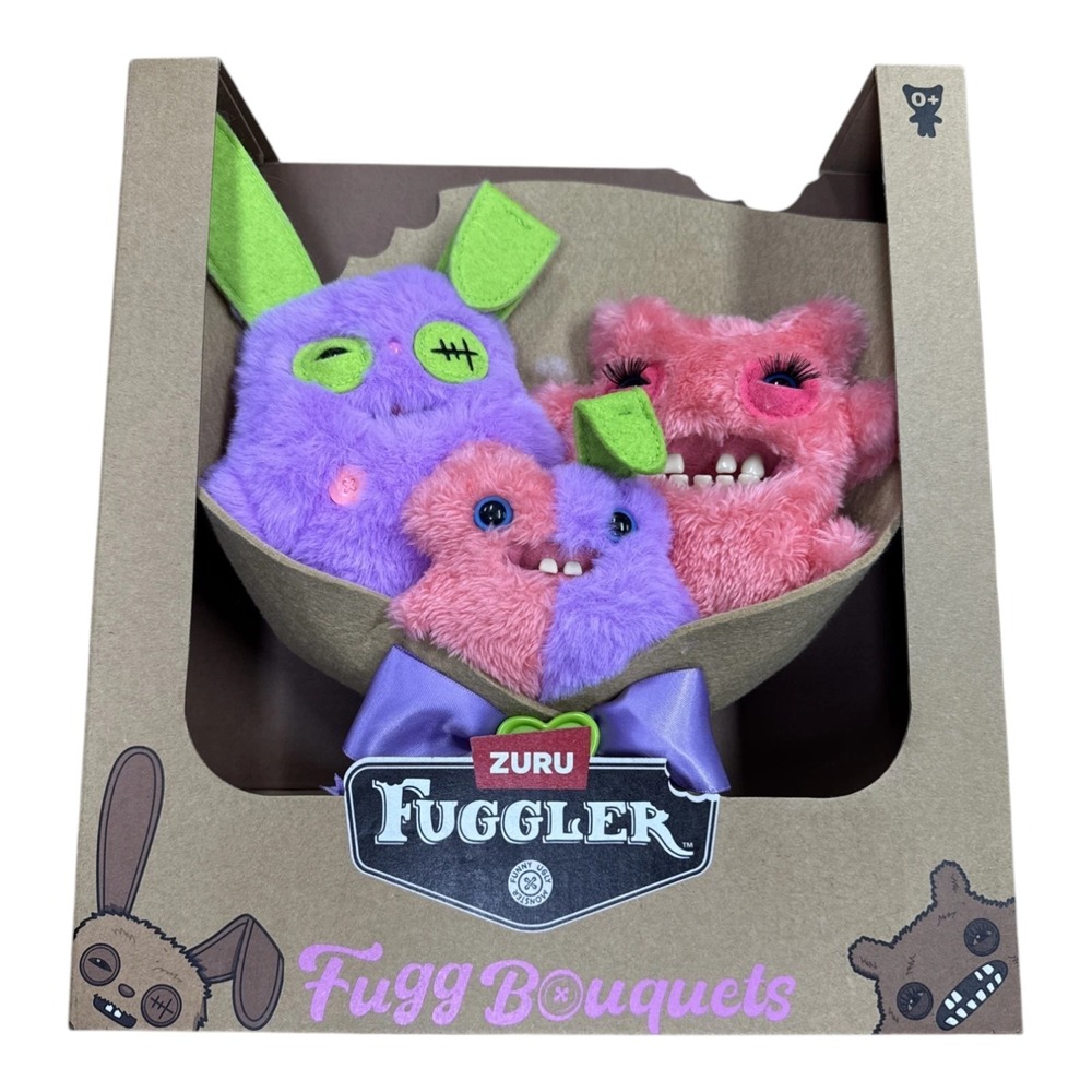 ZURU Fuggler Fugg Bouquets Sweet Honey Rabid Rabbit Sir Nobbynuts Plush NEW